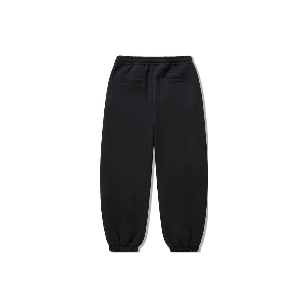 Li Ning Reignite Series Solid Color Loose Fit Reflective Knit Sports Pants Women pants Black AKLU232-2