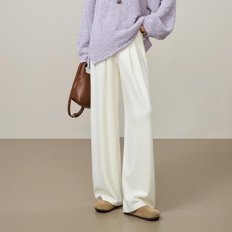 

Women s Acetate Wool Blend Wide-Leg Drape Pants 31