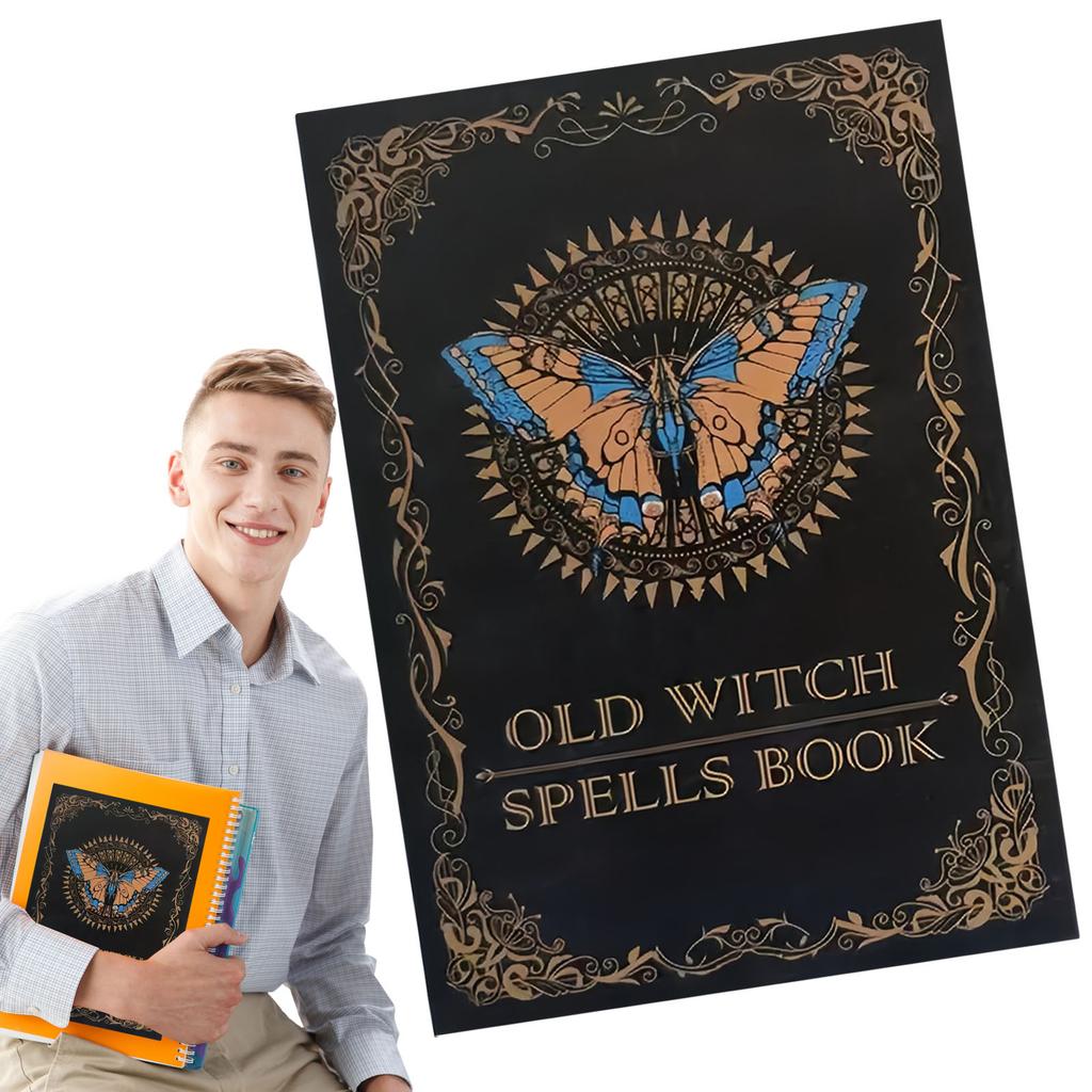 Witchcraft Spell Book Multi-Purpose Vintage Notebook Mystery Spells Journal Halloween Decor & Occult Prop