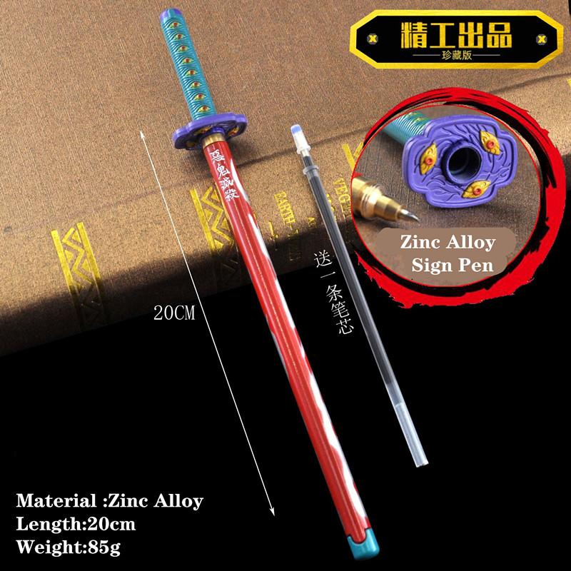 Anime Kimetsu No Yaiba Sword Model Gel Pen 0.5Mm Black Refill Cosplay Prop Kid Student Writing Pens Gift