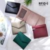 Leather new wallet three-fold women's multi-card card bag RFID cowhide ultra-thin short clutch bag large capacity