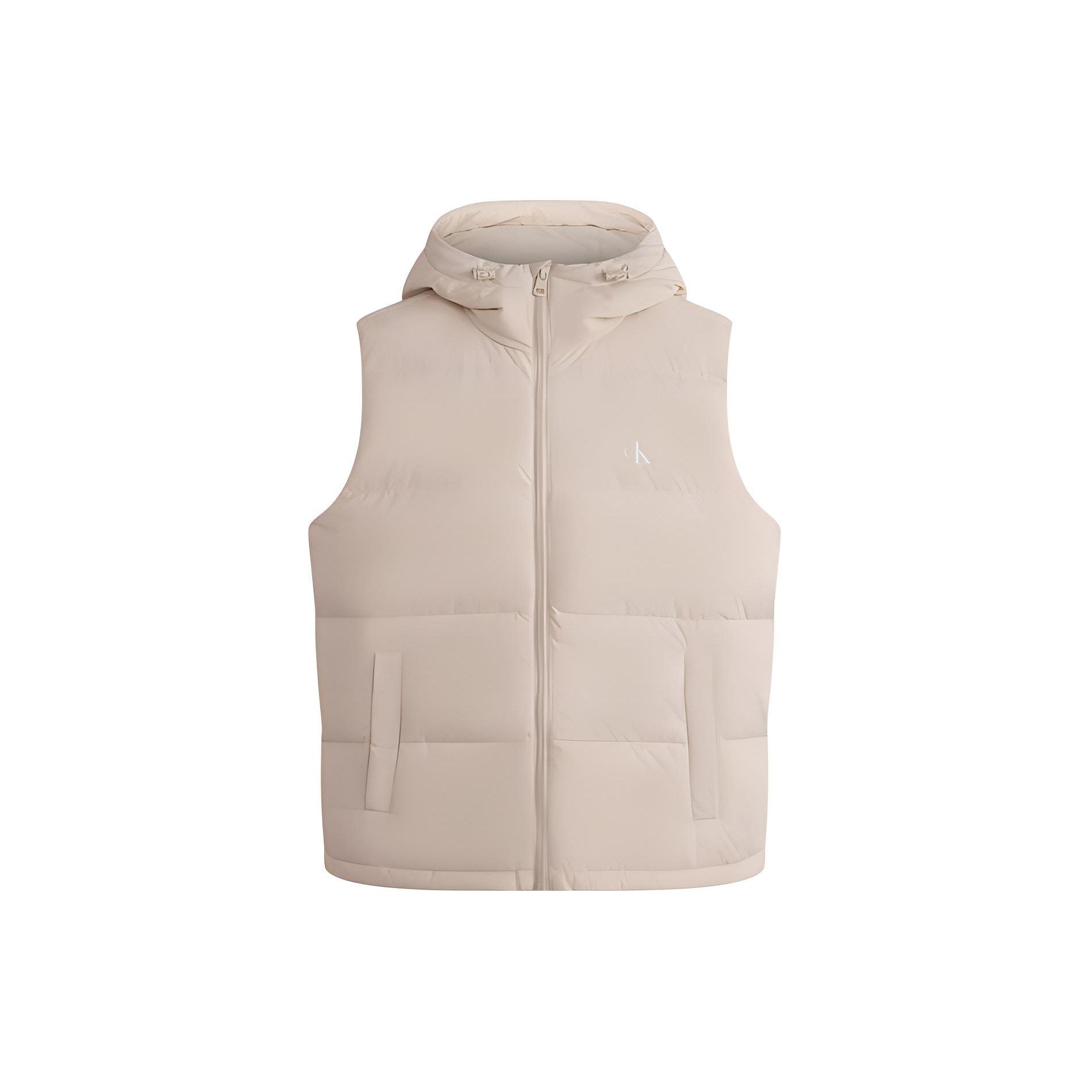 Calvin Klein Outdoor Minimalistische bedruckte Daunenweste mit Kapuze Unisex Westen Milk J324344-AFC XL white