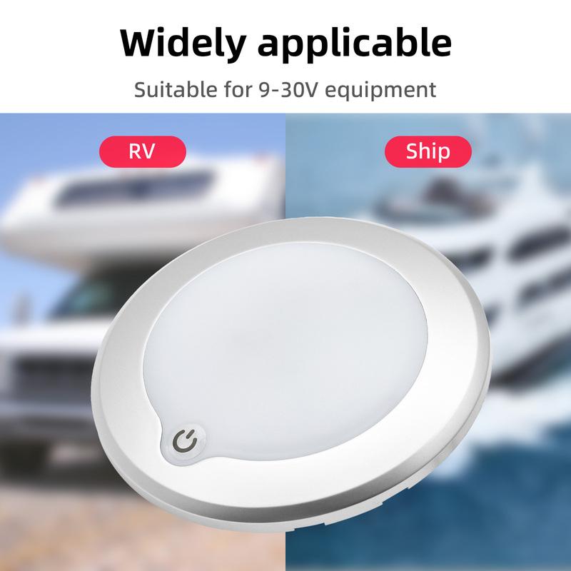 12V Ceiling Light Indoor Dimmable LED Light Ultra-thin 3W RV Ceiled Dome Lamp Adjustable Brightness Switch Boat Yacht Spotlight