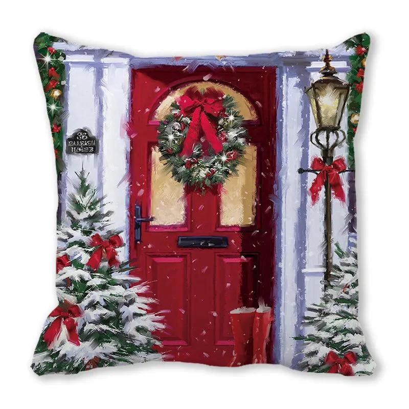 New Years Gifts Christmas Ornaments Pillow Cases Merry  Home Decorations  Cushion Covers