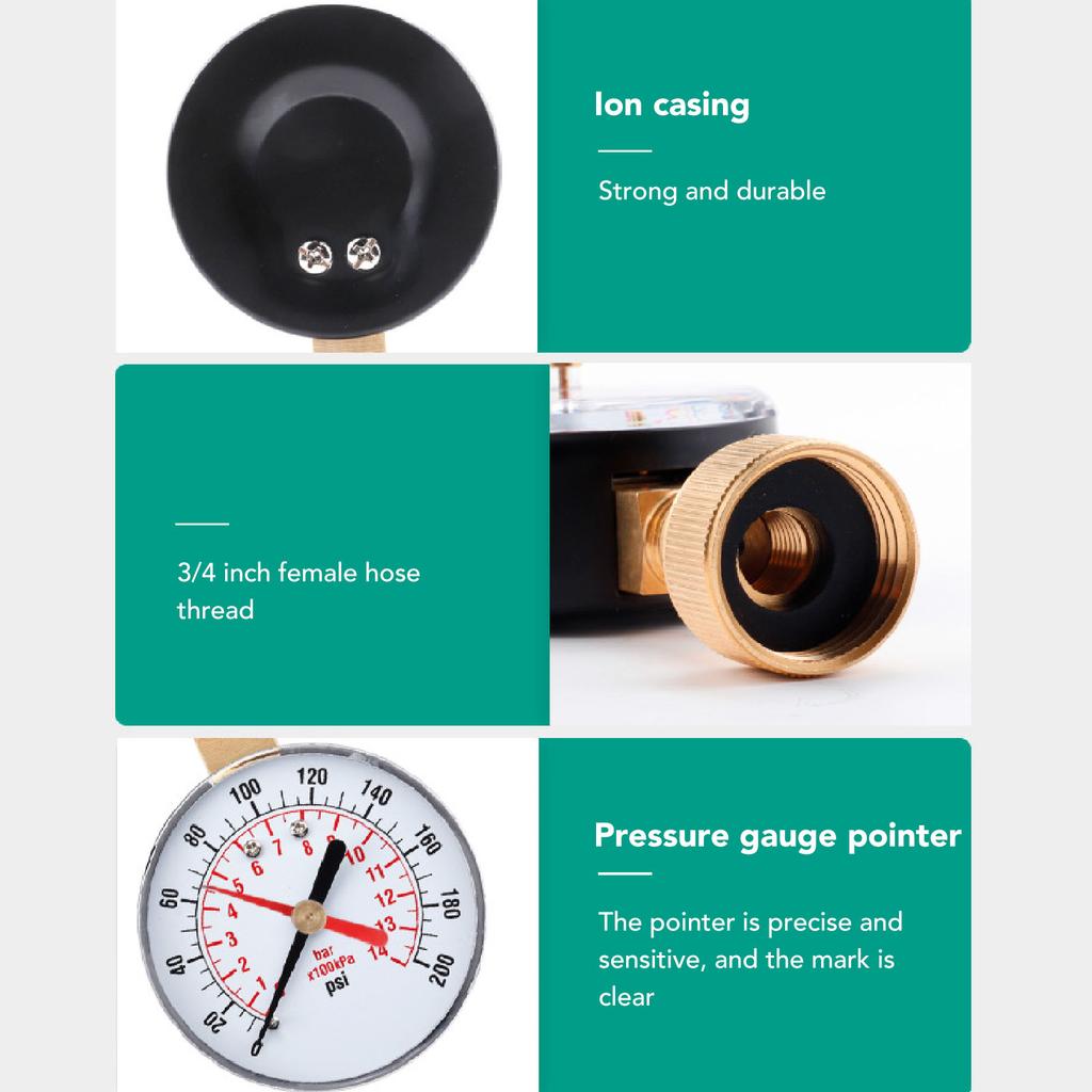 TS-60-200PSI radial pressure gauge 0-200psi 0-14bar 3/4 "water pressure gauge oil pressure gauge air pressure gauge