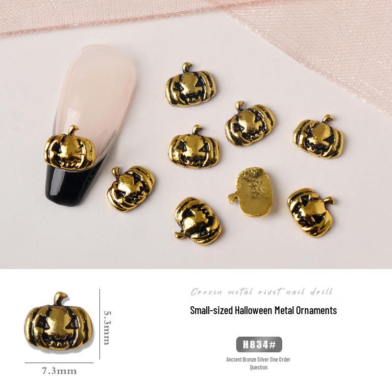 Japanese Metal Nail Art: Halloween Ghost Claw, Skull & Spider Rhinestone Stickers