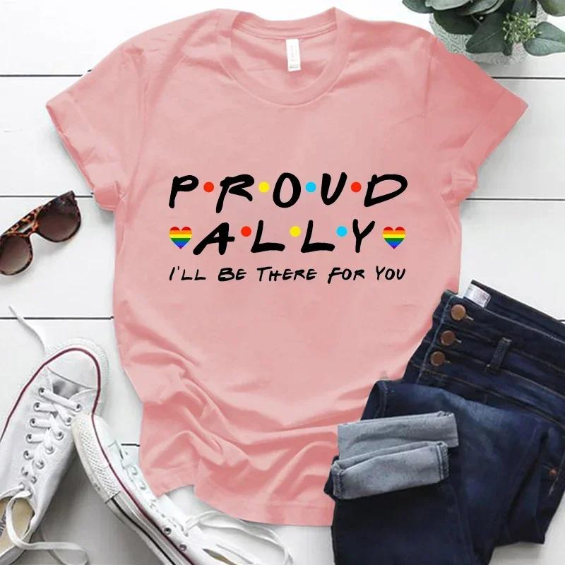 LGBT T-shirts Proud Ally I'll Be There for You Lesbian Couple Rainbow Pride Month T Shirts Gay Lovers Couples Matching T Shirt