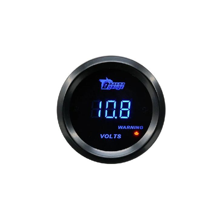 Dragon 52mm Blue LED BackLight Auto Car Motorcycle 12V Digital Voltage Volt Gauge Measurement Range 8-18V Meter