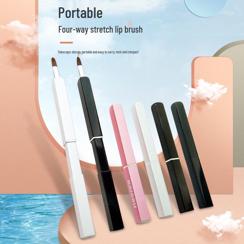 Retractable Lip Brush with Lid - Concealer and Lipstick Makeup Tool Compact