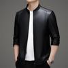 Men's Stand Collar Faux Leather Jacket