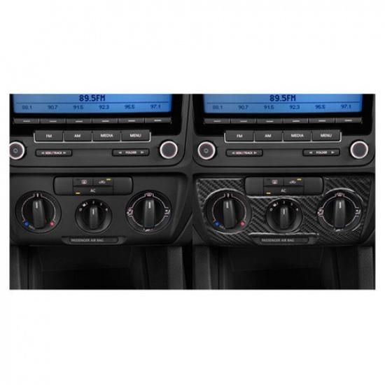 For Volkswagen Jetta 2011-2014 Carbon Fiber Center CD Control Panel Trim Cover