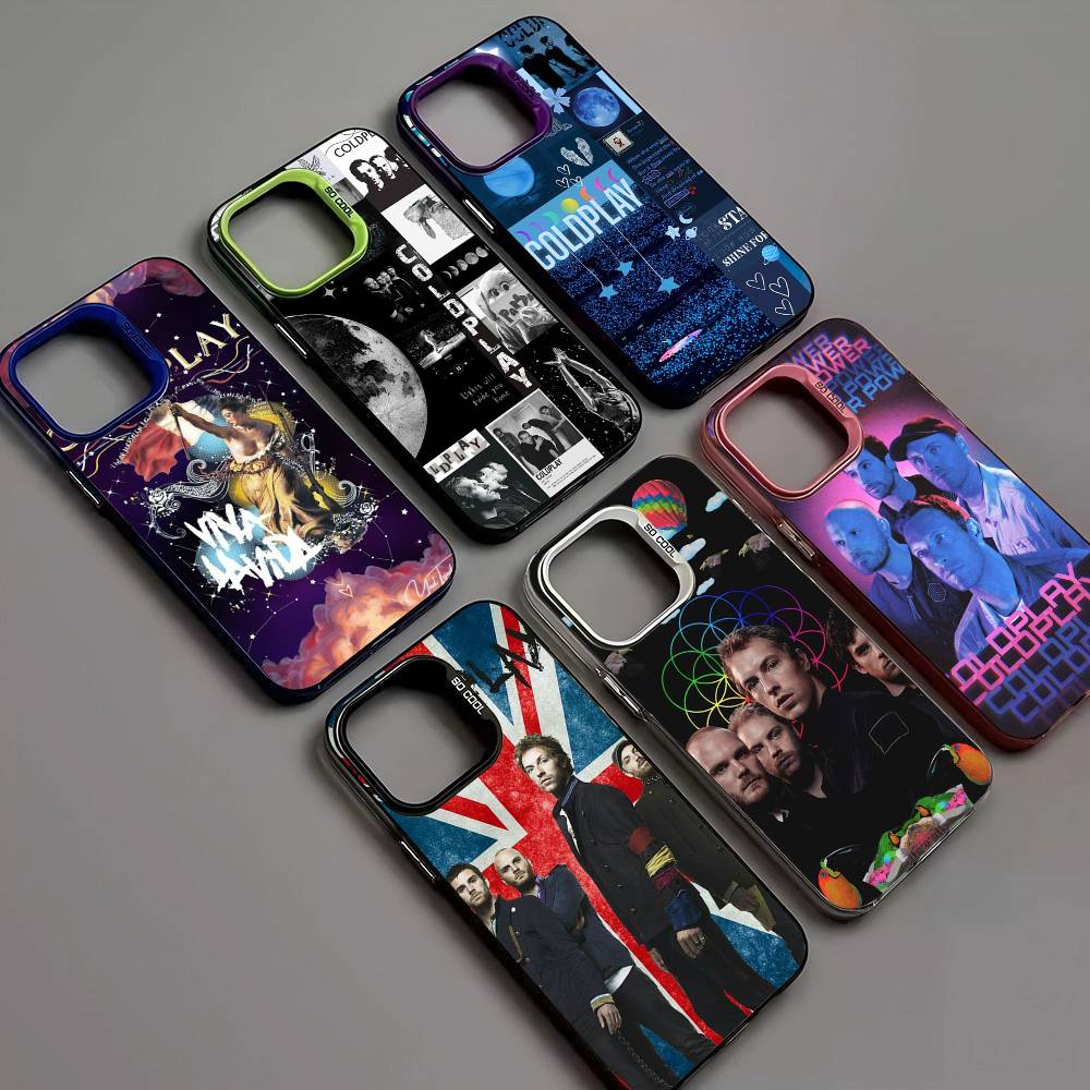 Pop Rock Band C-Coldplay Phone Case Color Silver Shell For IPhone 17 16 15 14 13 12 11 Pro Max Plus