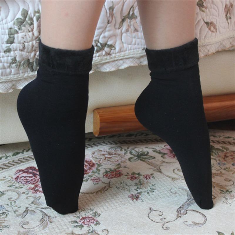 

Snowy-weather Thermal Nylon Padded Thick Socks, Warm Mid-calf Socks, Brushed Anti-freezing and Anti-chill Socks 1 pair чёрный
