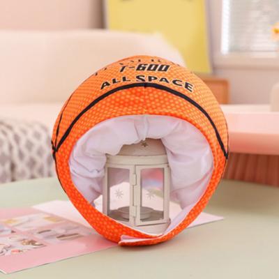 Basketball Headgear Adjustable Soft Warm Orange Head Cover Cross-dressing Simulation Basketball Club Selfie Prop Plush Hat Birthday Gift