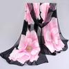 Scarf Floral Fashionable Chiffon Neckerchief Women Graceful Shawl for Dating