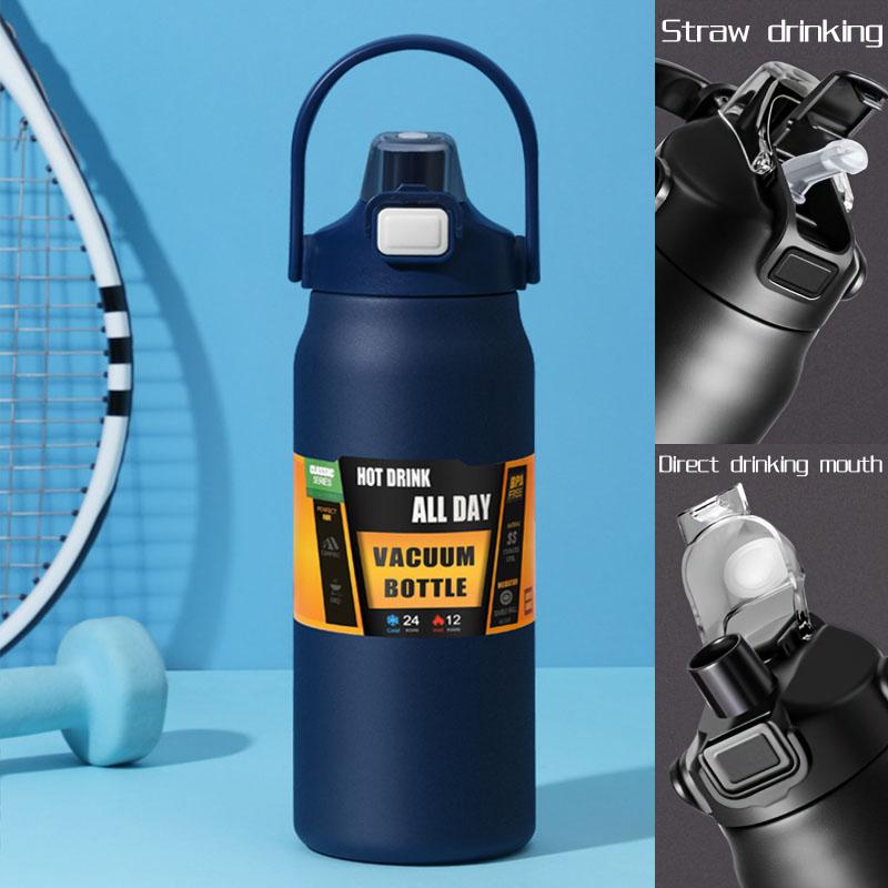 

Термобутылка из нержавеющей стали 2,5 л, большая емкость, термокружка для воды, портативная, 2500 мл, термос, изолированная чашка, стакан 2 л, 84 унции 1200ml