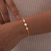 Stainless Steel Three White Zirconia Bracelet Flat Rolo Chain for Women Gold Color Adjustable Engagement Party Trendy Jewelry