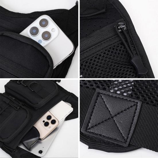 Outdoor Sports Chest Bag for Men Front Running Vest Bag with Multiple Compartments EDC Travel Chest Pack for Workout Cycling Hiking
