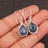 Natural Sodalite Gemstone 925 Sterling Silver Jewelry Handcrafted Earrings 1.30" EE-3-28
