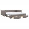 Pull Out Daybed with Drawers Taupe 90x200 Cm Fabric