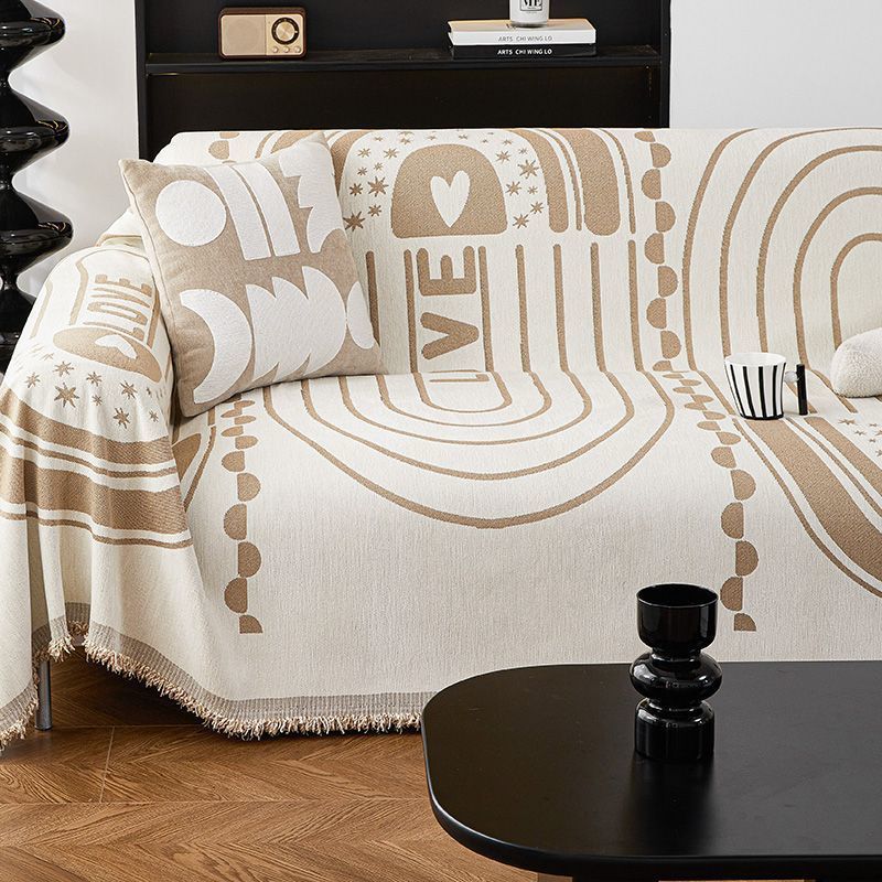 Nordic Wind One Straight Row Sofa Cover Cloth Gold Non-slip Machine Washable Full Cover Sofa Cover Four Seasons General Sofa Blanket