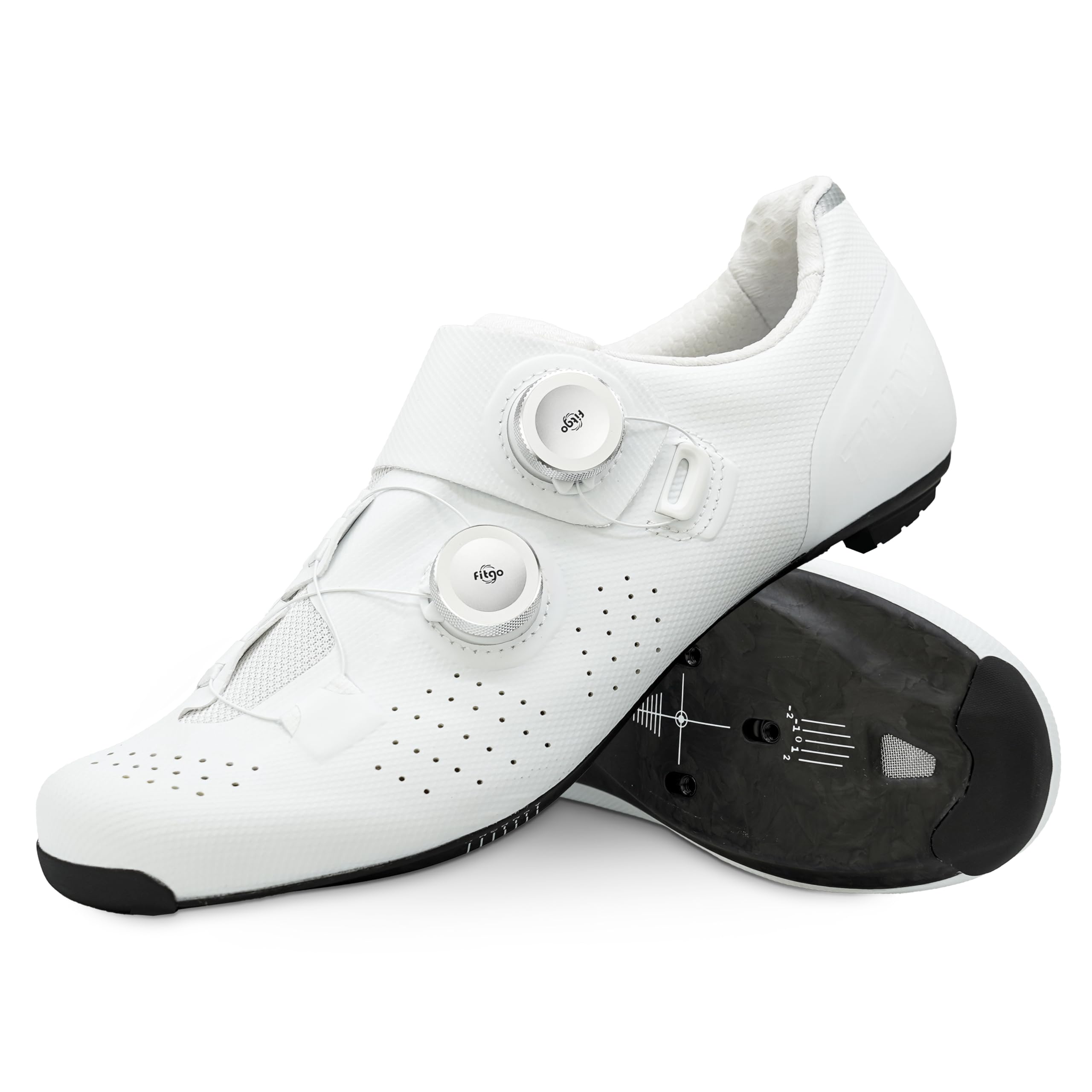 

[Thinvik] S9 Road Bike Shoes Compatible with SPD-SL & Keo Systems Carbon Fiber Cycling Shoes Micro-adjustable with Dual Dials Men (Foot Length