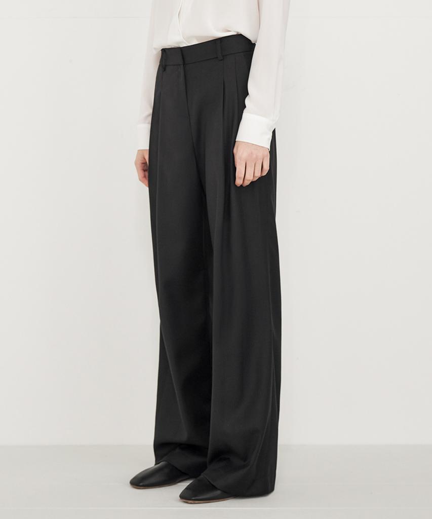 LADY VOLUME (All Season) Long Wide Slacks (Black)
