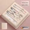 Gradient Color Nail Clipper Set: 6-Piece High-Gloss Clippers with Glass File and Pedicure Cover