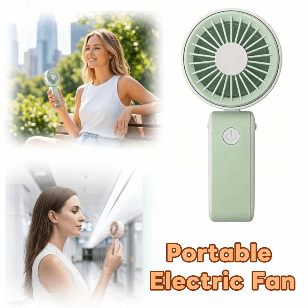 3 Speeds Portable Electric Fan Foldable Neck Hanging Small Fan for 3.7V500MAh Desktop Use