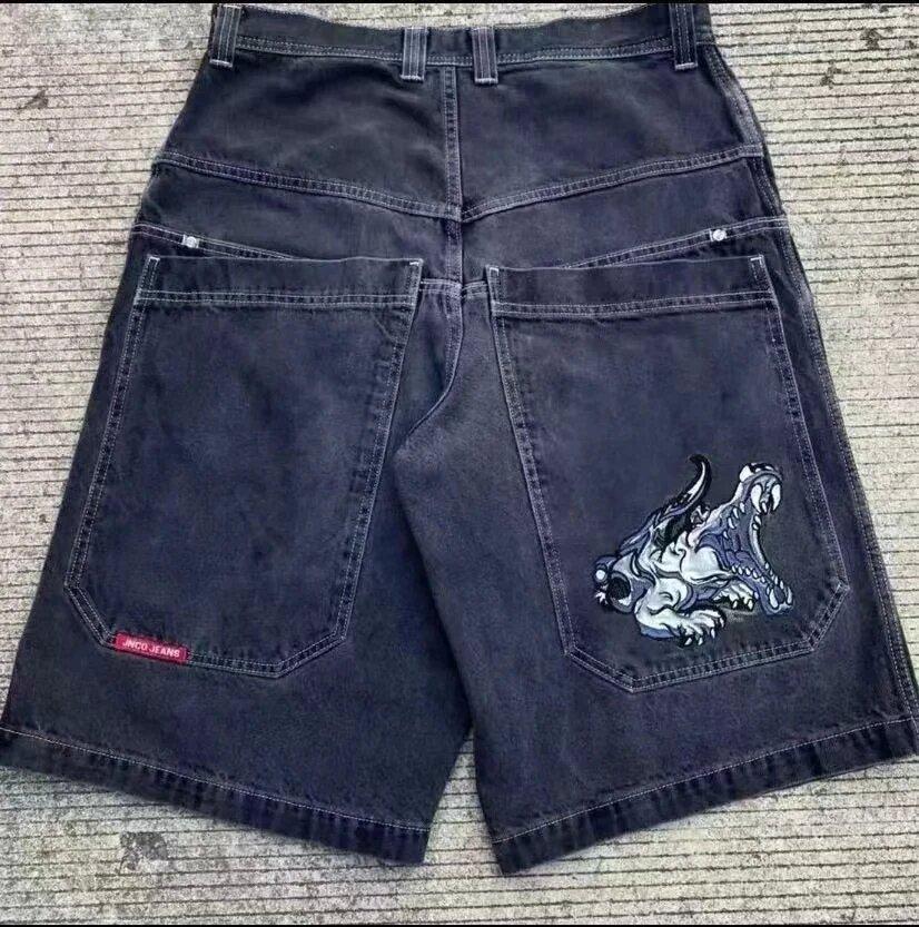European and American high street shorts skateboard pants pattern couple hiphop hip hop denim shorts source manufacturer wholesale