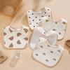 7 Stück Baumwoll-Baby-Lätzchen Wasserdichte Spucktücher Neugeborenen-Speichelhandtuch Cartoon-Druck Baby-Accessoires Baby-Fütterungslätzchen Artikel