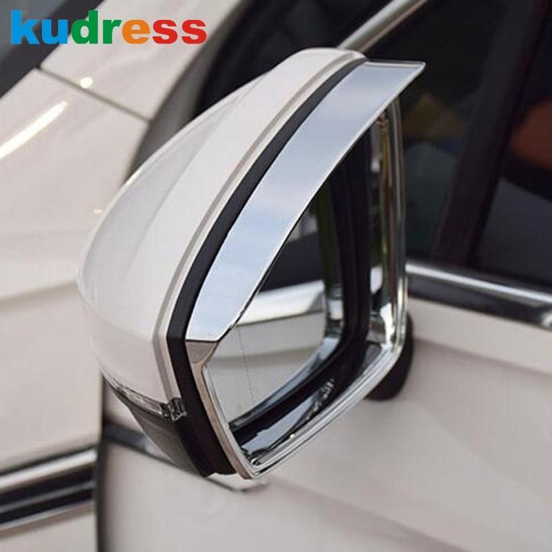 Rearview Mirror Eyebrow Cover For Volkswagen VW Tiguan MK2 2017-   Chrome Side Mirrors Rain Shield Sun Visor Trims