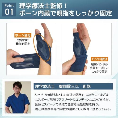 Ikiiki Life Mesh Wrist Support (Thin and Suitable for Wet Work, Supervised by a Physical Therapist), Made In Japan (Navy, Right Hand (M-L))