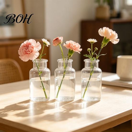 Stylish Table Centerpiece Small Vases for Flowers, Mini Clear Glass Bud Vases, Flowers Flower Vase Wedding Home Decor, Housewarming Gift Decorative