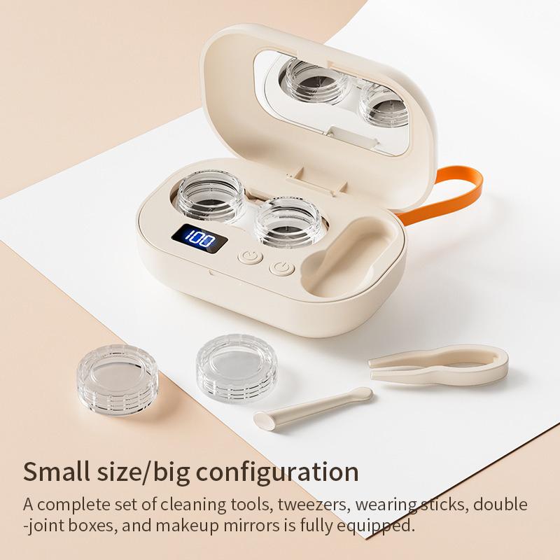 Portable Contact Lens Cleaner High Frequency Vibration Contact Lens Cleaning Case Beauty Pupil Storage Cleaning Container Tools