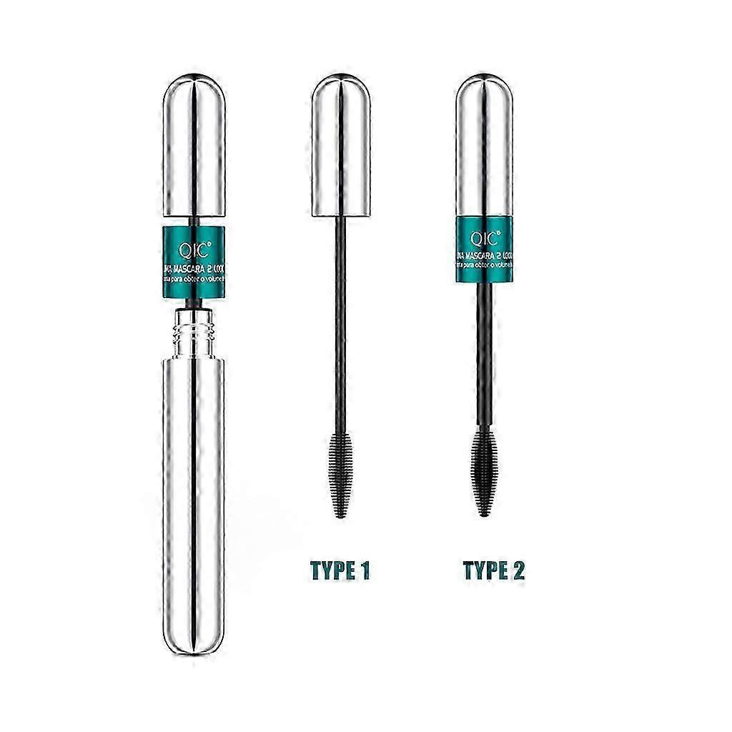QIC Mascara 4d Slender Thick Make-up Two Brush Heads In