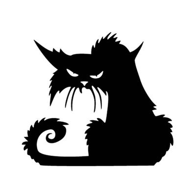 Adesivo da parete impermeabile gatto nero di Halloween fai da te porta di casa camera da letto