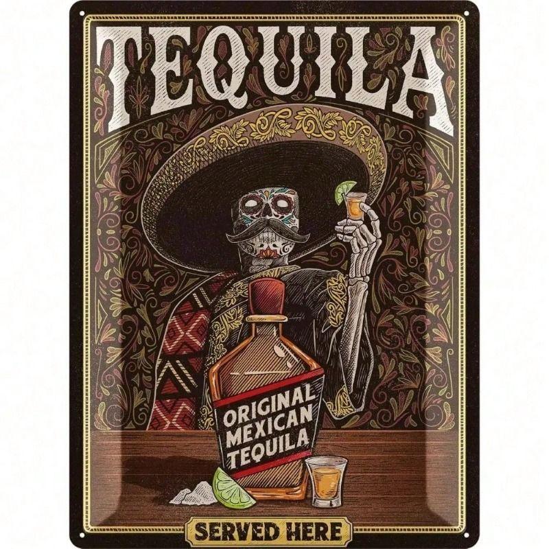 Vintage Metal Poster Tequila La Cantina Bar Wall Art Home Decoration