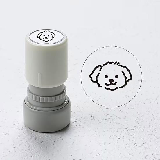 Cartoon Dog Self Inking Stamp Portable DIY Cards Envelopes Scrapbooking Pre-Inked Decorative Puppy Stamper Birthday