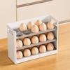 Plastic Flip-top Egg Storage Box Anti-drop Egg Storage Tray 3 Tiers Egg Storage Box  Refrigerator