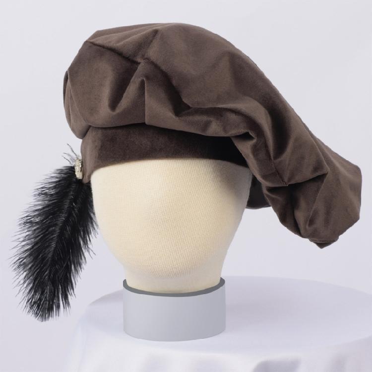 Renaissance Feather Hat Light Weight Polyester Medieval Beret Cap For Men Women Kid Halloween Renaissance Themed Event
