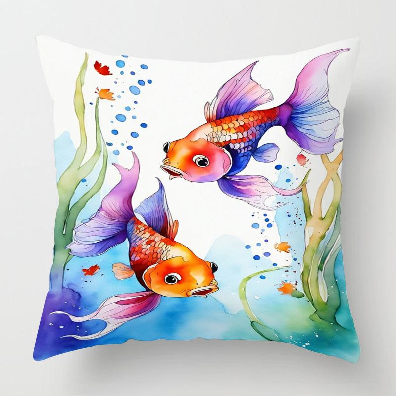 Meereslebewesen Thema Kissenbezug Zuhause Wohnzimmer Sofa Dekorative Kissenhülle 45X 5cm 50X 50cm Maschinenwaschbar Strandstil