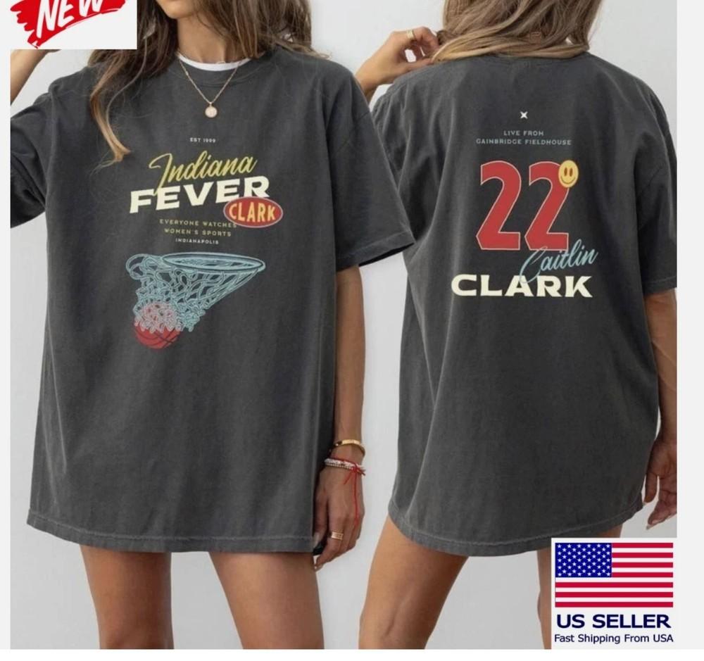 

РАСПРОДАЖА Футболка Caitlin Clark Indiana Fever Hoops, Унисекс Футболка Comfort Colors 2XL