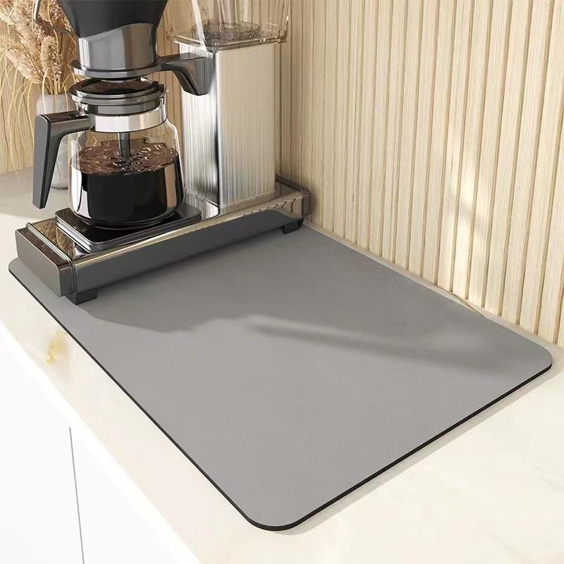 1pc Solid Color Drying Mat Non-Slip Absorbent Mat Tableware Kitchen Counter Drain Mats Placemats for Table