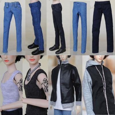 Fashion 11.5" 1/6 BJD Dolls Clothes Shirts Accessories Male Doll Jeans Dolls Trousers Leather Coats
