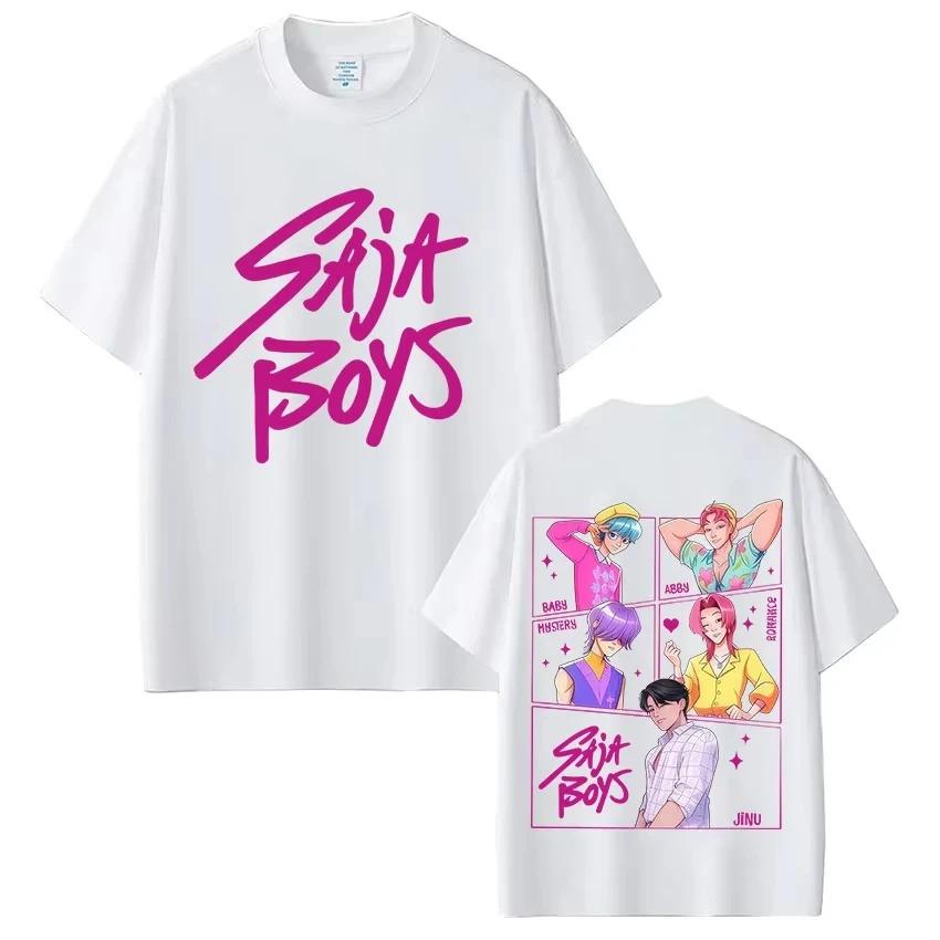 KPop Demon Hunters Saja Boys T-shirt Harajuku O-neck Casual Shirt Gift Men Women Short Sleeve Oversized Y2k Male Female Clothing