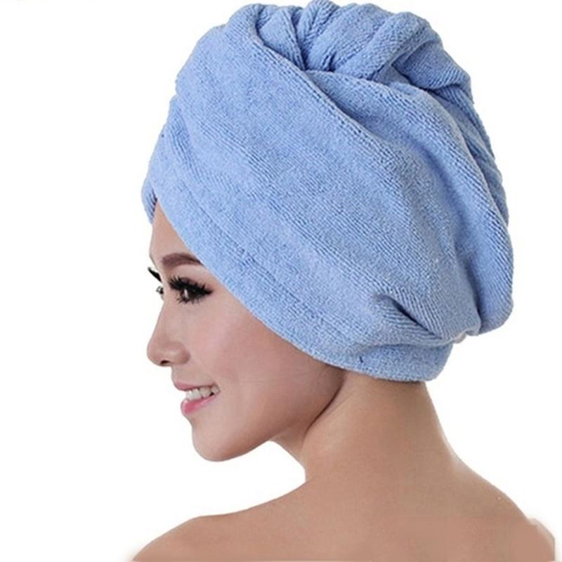 Women's Fast Super Absorbent Dry Magic Hair Towel Microfiber Wrap Hair Bath Towel Hat