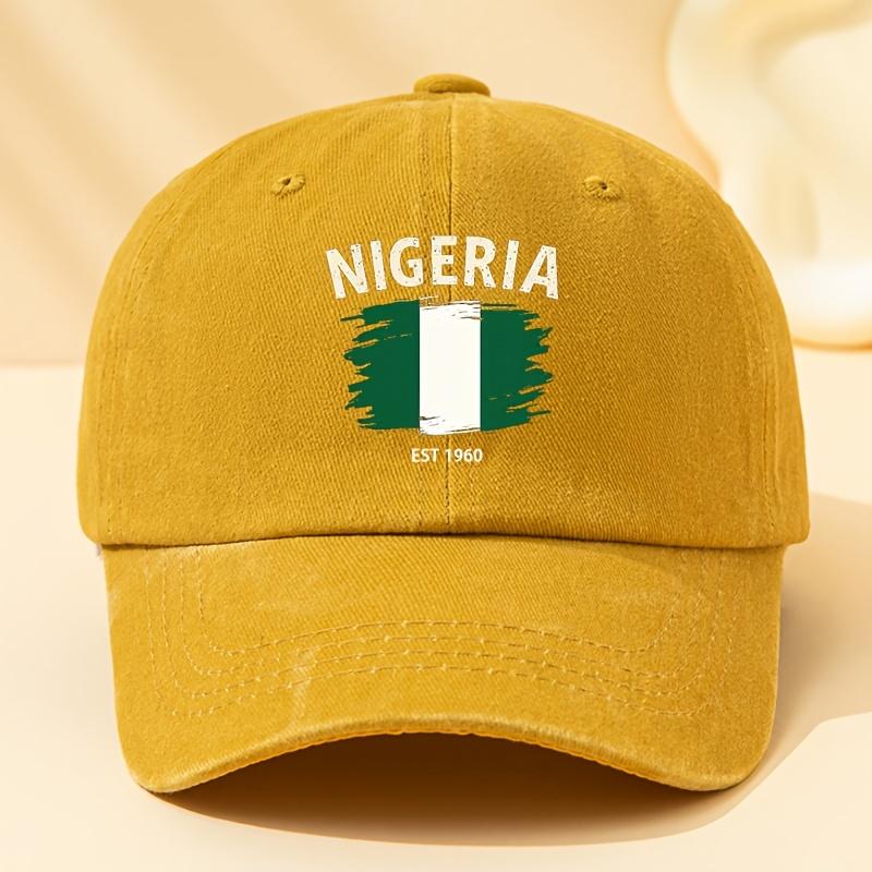 Unisex Modna i Wszechstronna Czapka z Daszkiem Baseballowa z Nadrukiem Litery NIGERIA EST 1960 Outdoorowa Codzienna Czapka z Daszkiem