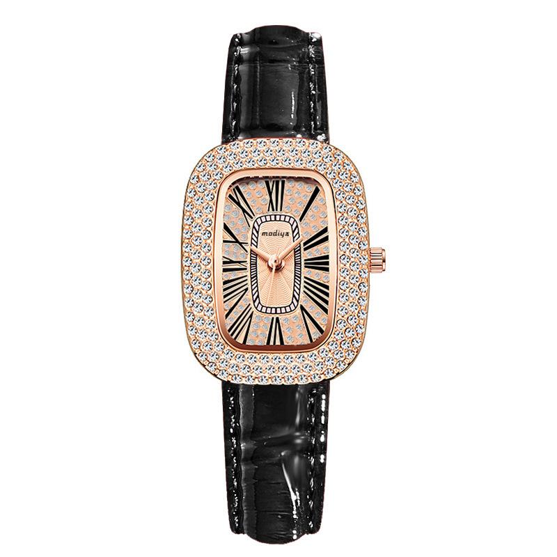 Small Green Watch Ladies Watch Niche Pigeon Egg Kuaishou Rhinestone Gypsy