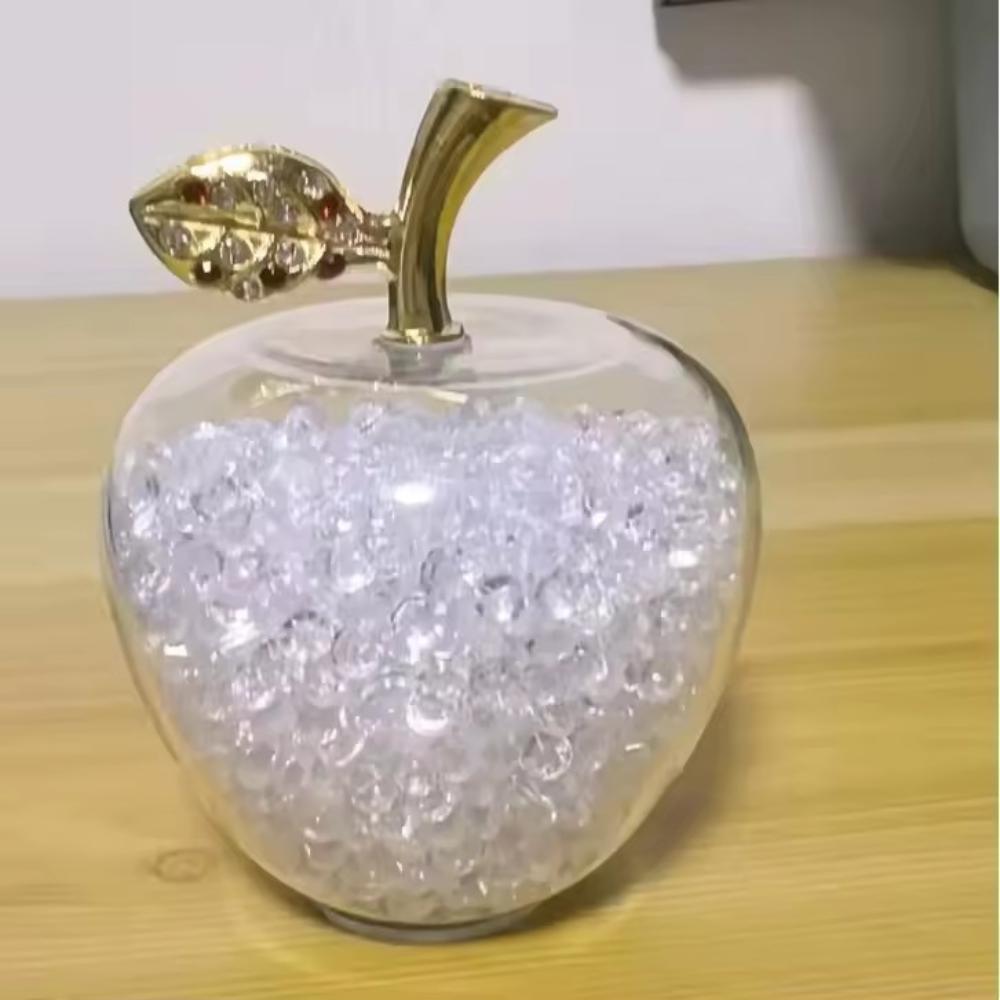 Colorful Crystal Craft Apple Statue Glitter Glass Crystal Home Decor Christmas Eve Ornaments Gift Christmas Eve Ornaments Home